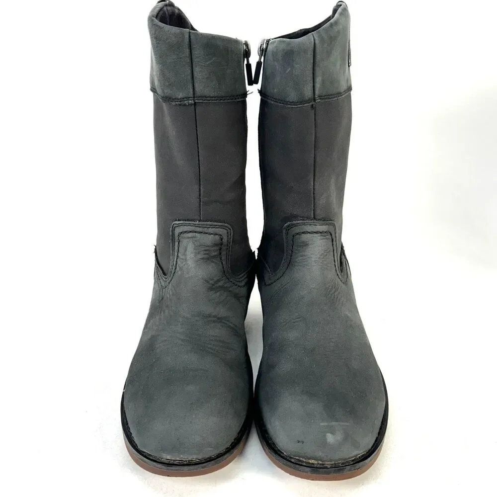 Ugg Australia Womens Black 1008798K Fern Leather Riding Boots Size 4